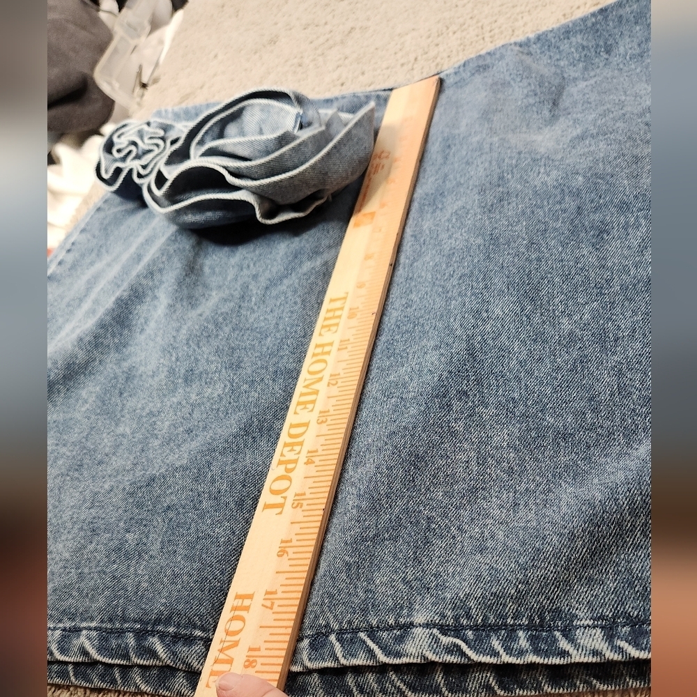 Women's Rosette Denim Mini Skirt - Future Collective Medium Wash XXL - Picture 6 of 13